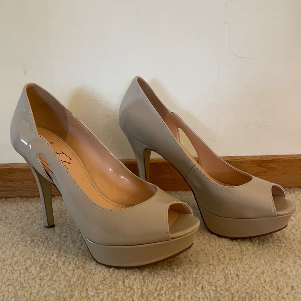 Marc Fisher Tumble 3 Patent Leather Nude Heels
